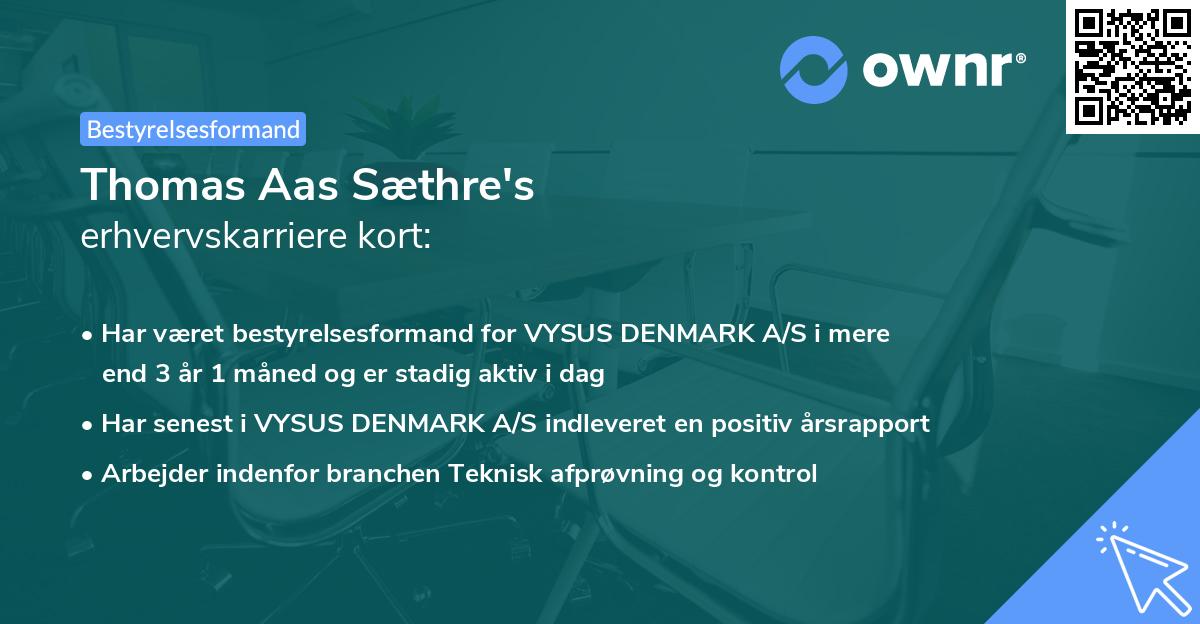 Thomas Aas Sæthre's erhvervskarriere kort