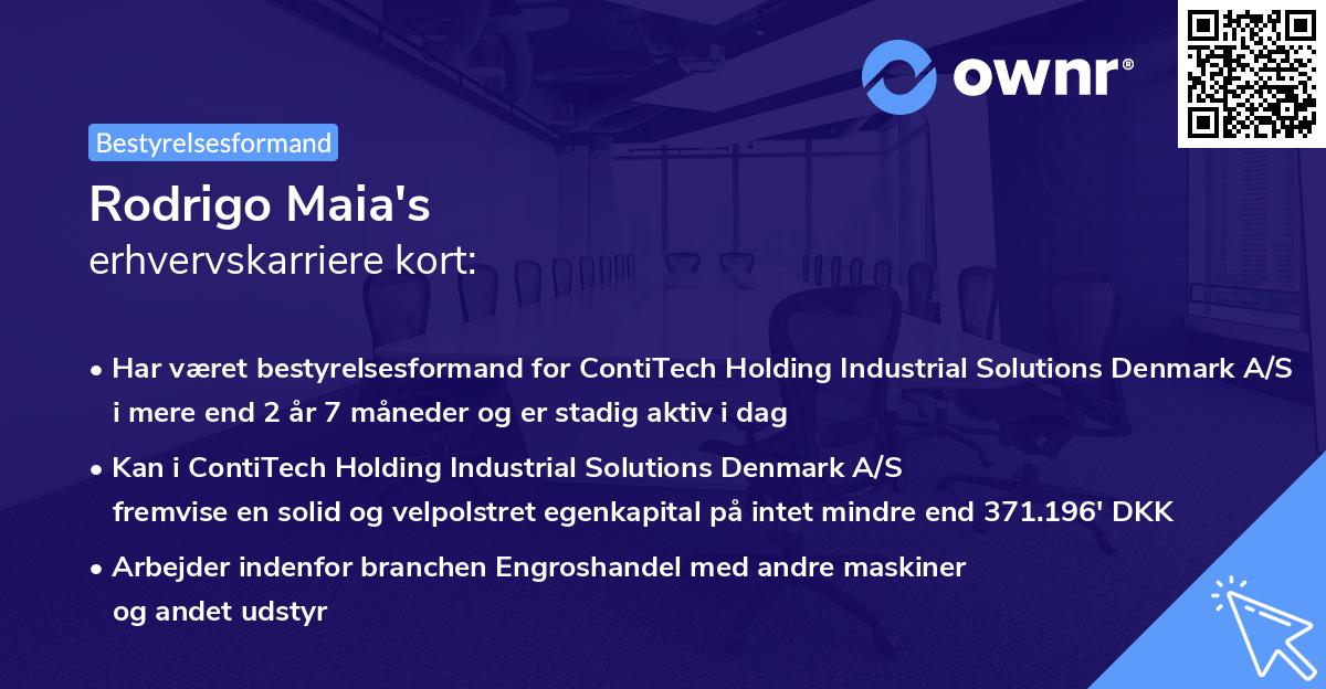 Rodrigo Maia's erhvervskarriere kort