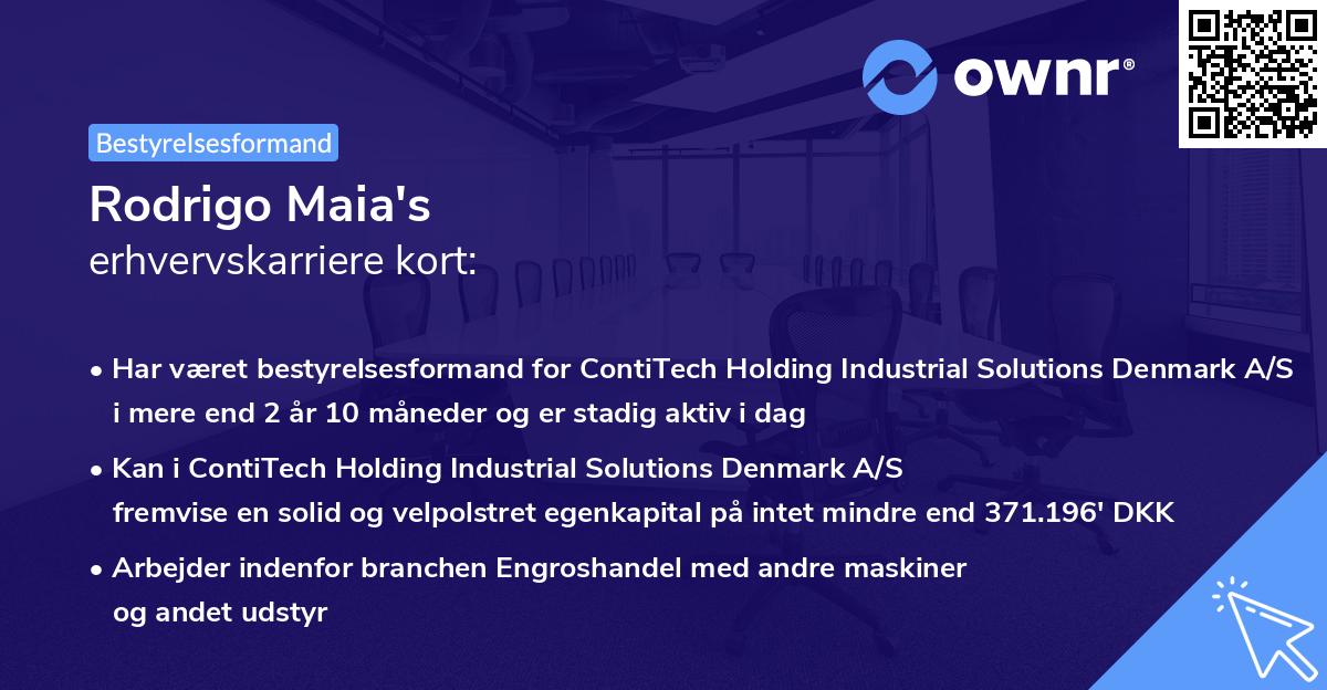 Rodrigo Maia's erhvervskarriere kort