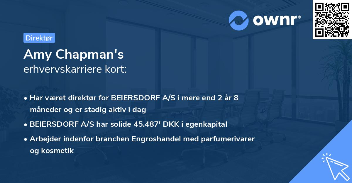 Amy Chapman's erhvervskarriere kort