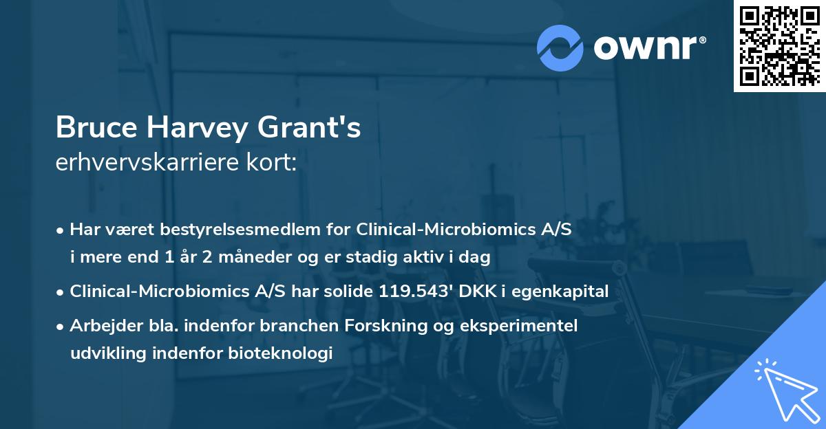 Bruce Harvey Grant's erhvervskarriere kort