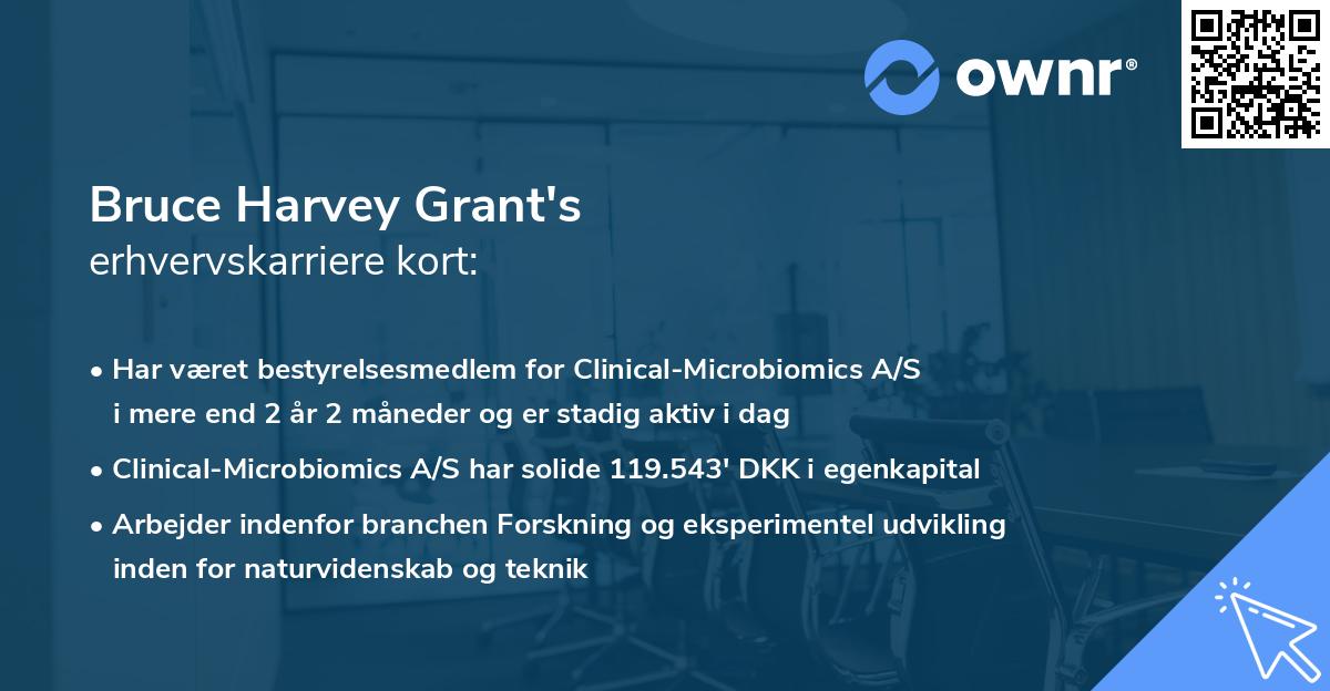 Bruce Harvey Grant's erhvervskarriere kort