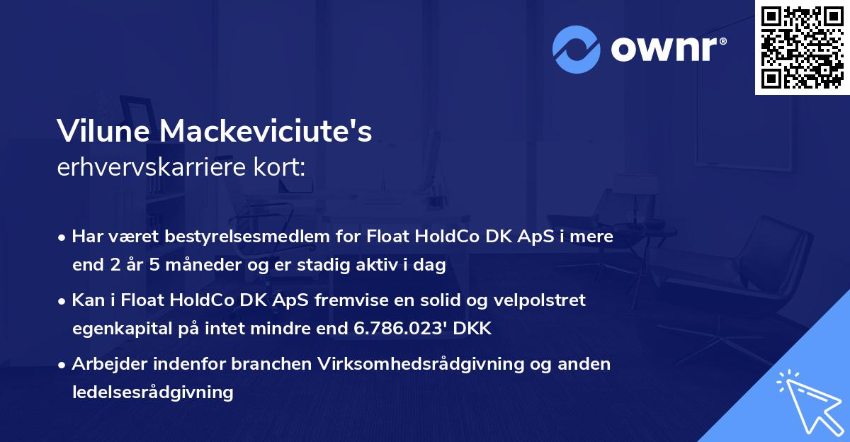 Vilune Mackeviciute's erhvervskarriere kort