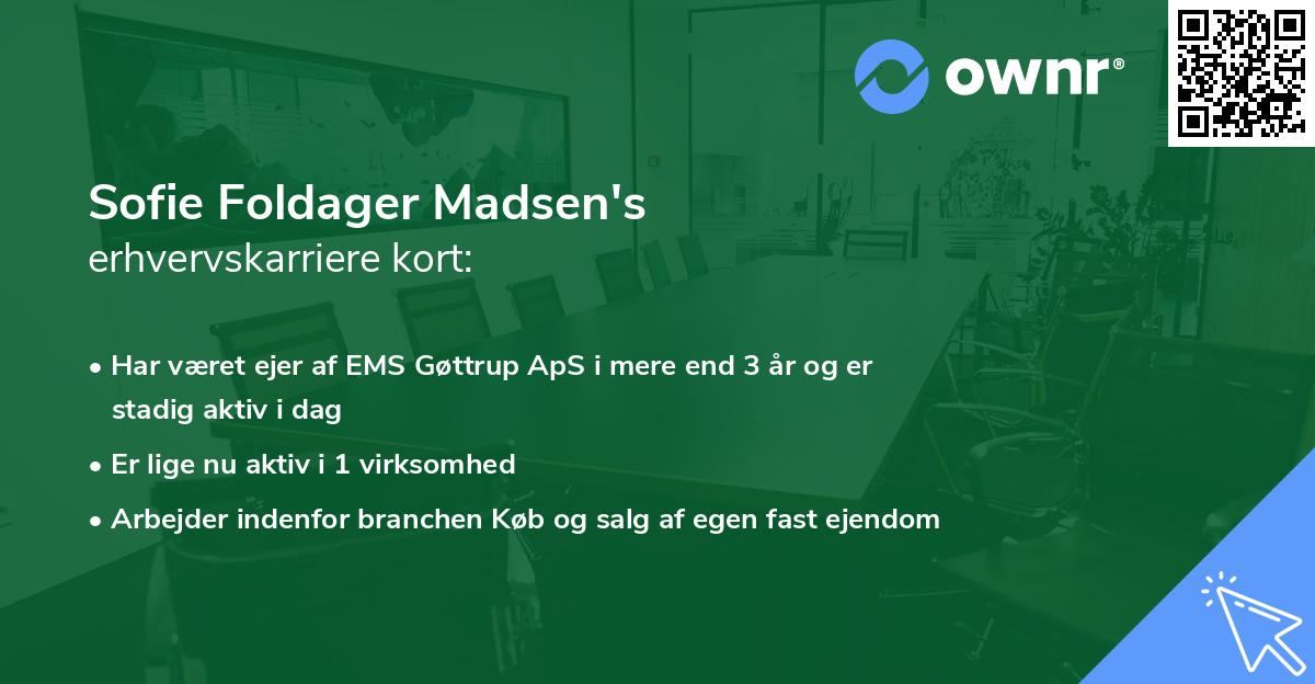 Sofie Foldager Madsen's erhvervskarriere kort