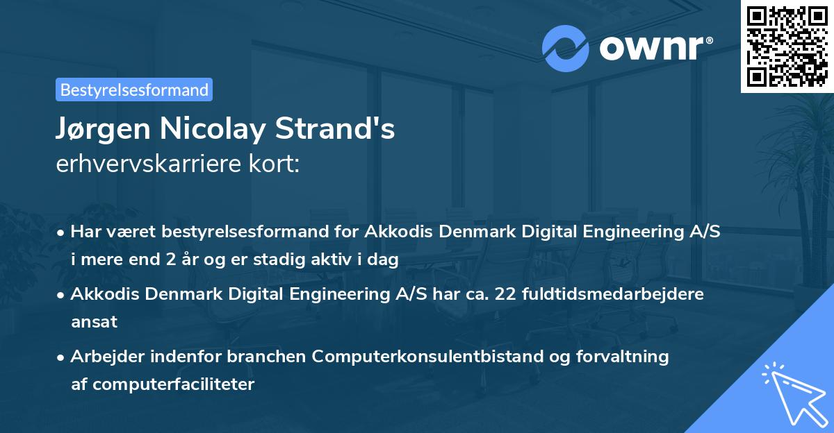 Jørgen Nicolay Strand's erhvervskarriere kort
