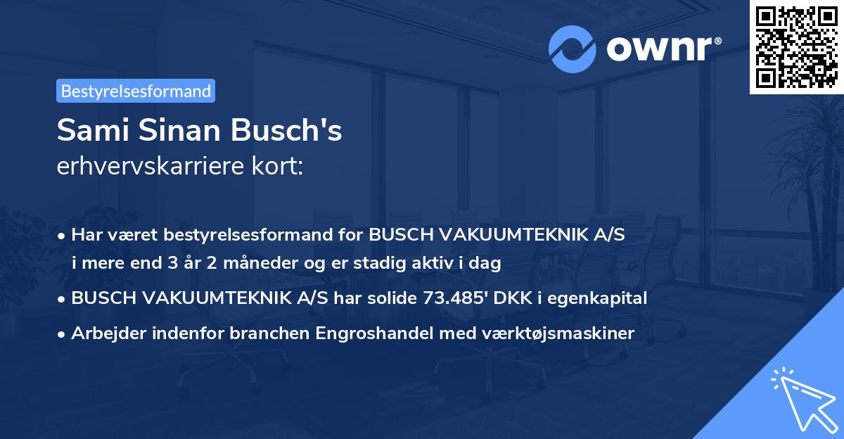 Sami Sinan Busch's erhvervskarriere kort