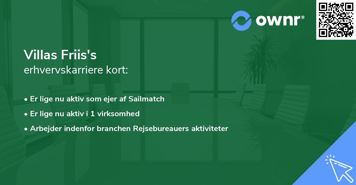 Villas Friis's erhvervskarriere kort