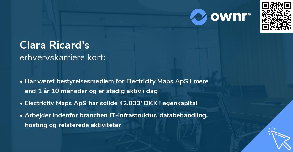 Clara Ricard's erhvervskarriere kort