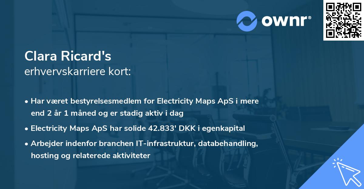 Clara Ricard's erhvervskarriere kort