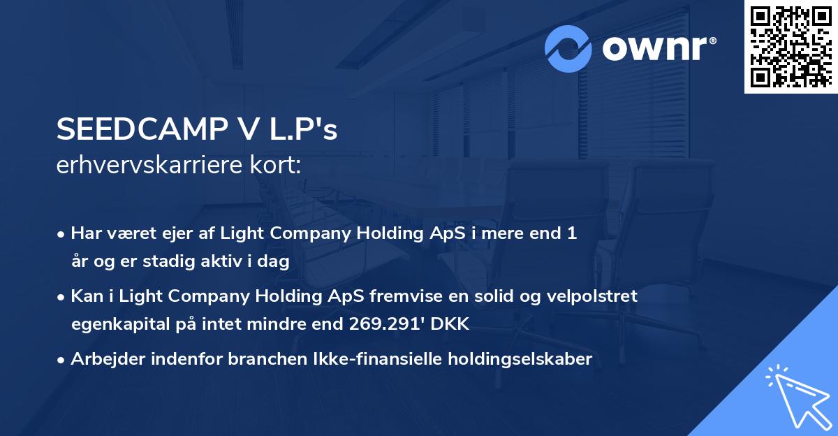 SEEDCAMP V L.P's erhvervskarriere kort