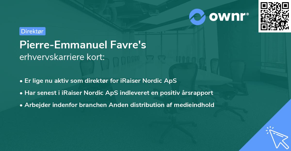 Pierre-Emmanuel Favre's erhvervskarriere kort