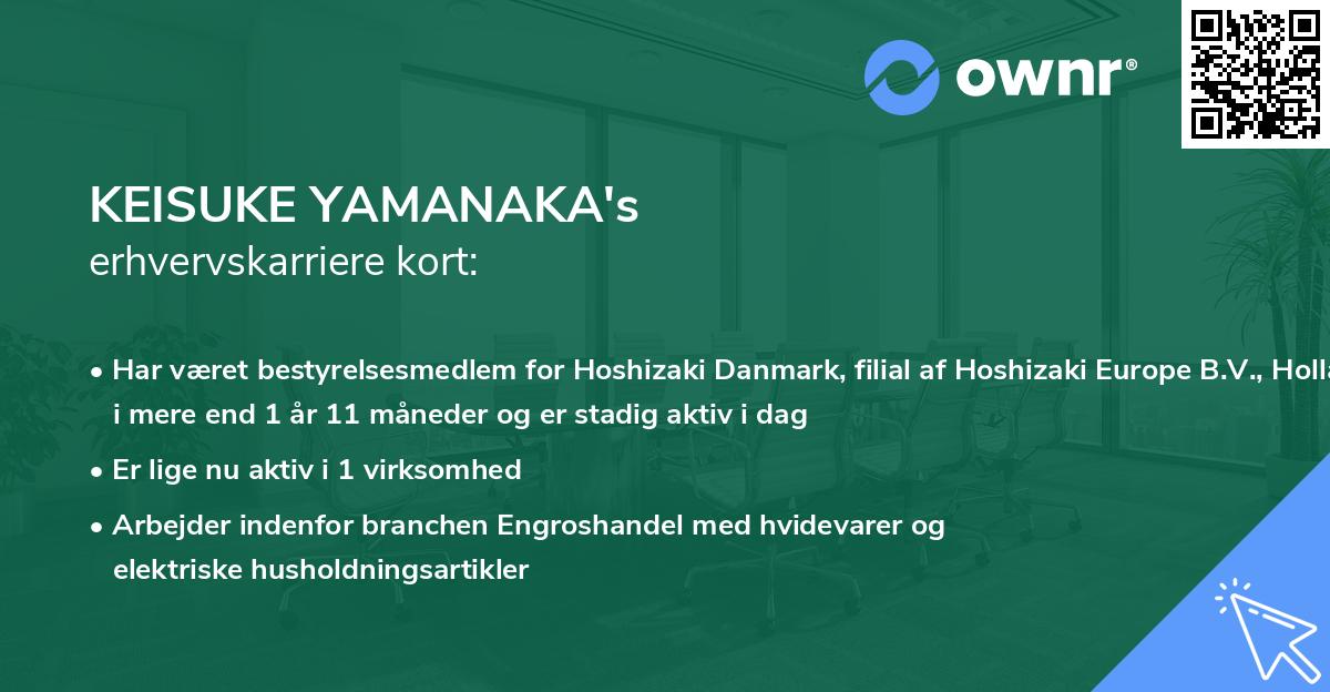 KEISUKE YAMANAKA's erhvervskarriere kort