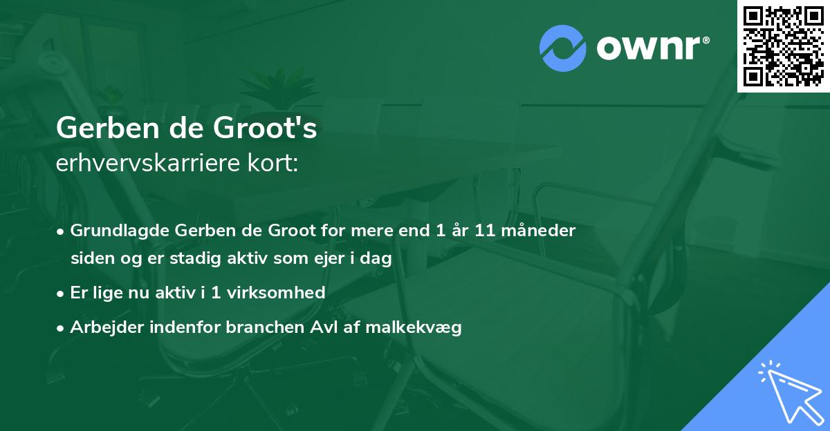 Gerben de Groot's erhvervskarriere kort