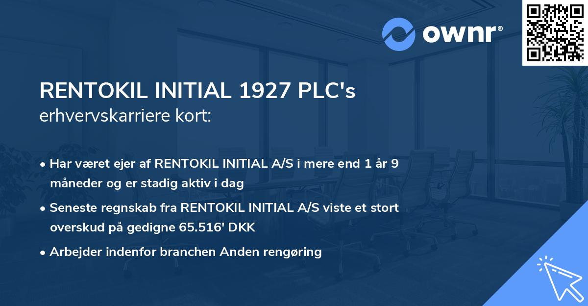 RENTOKIL INITIAL 1927 PLC's erhvervskarriere kort