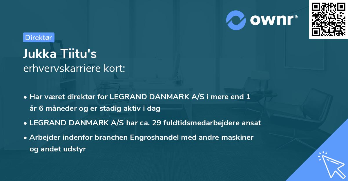 Jukka Tiitu's erhvervskarriere kort