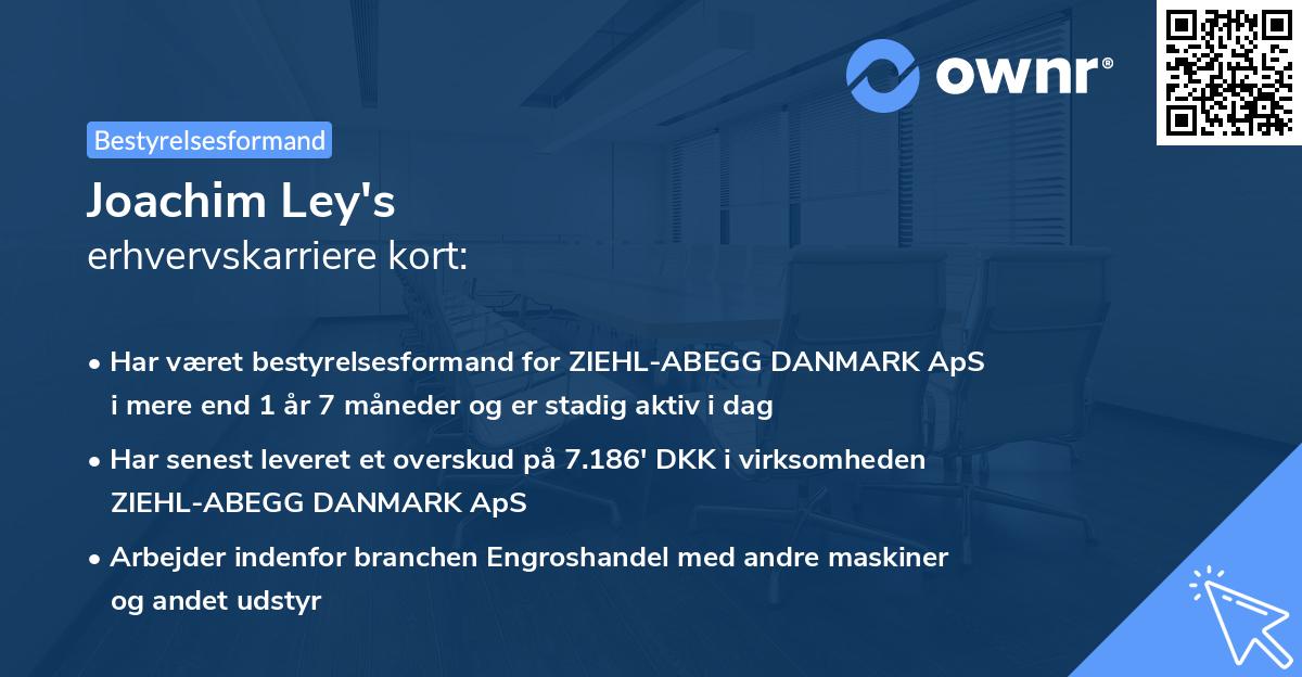Joachim Ley's erhvervskarriere kort
