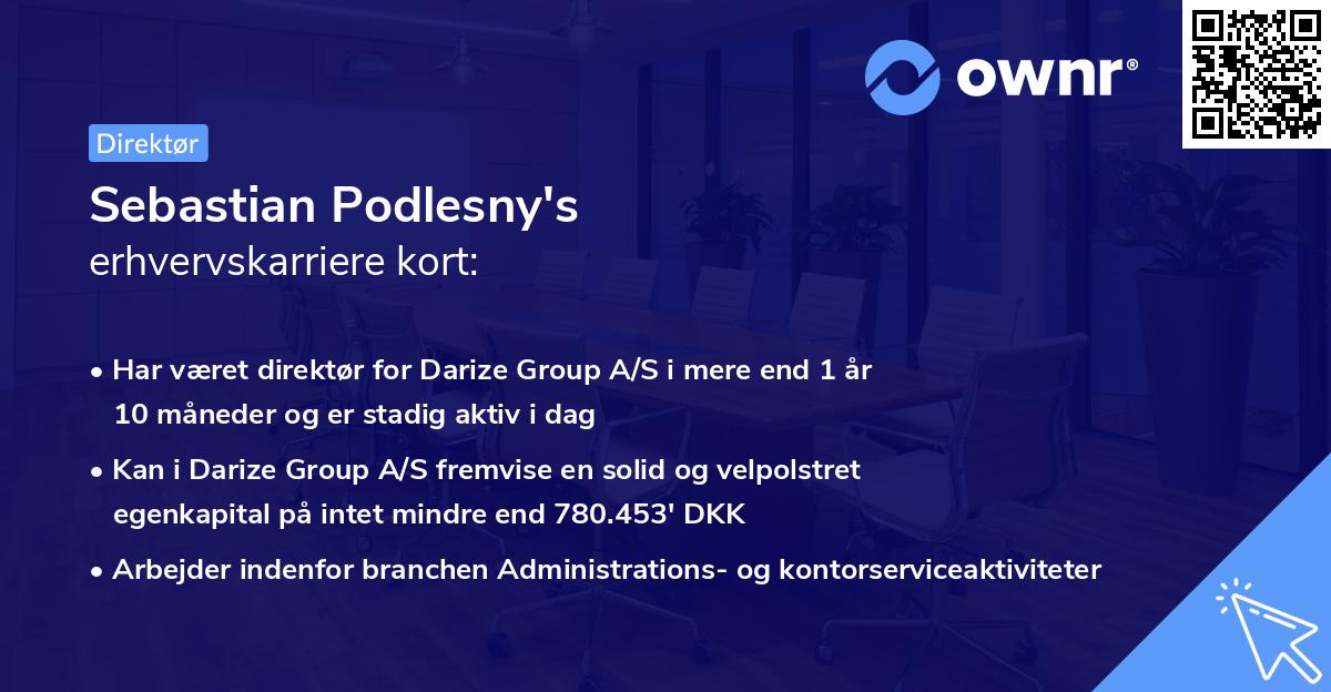 Sebastian Podlesny's erhvervskarriere kort