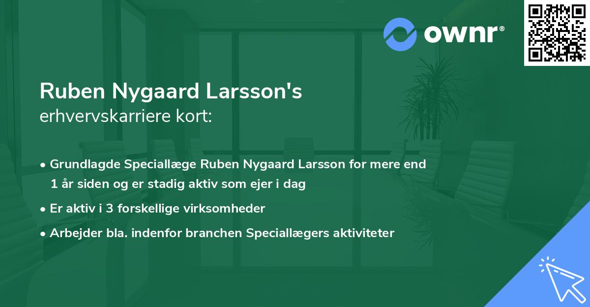 Ruben Nygaard Larsson's erhvervskarriere kort