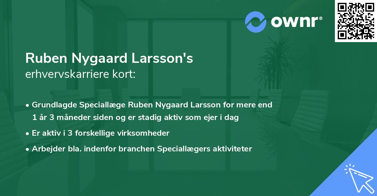 Ruben Nygaard Larsson's erhvervskarriere kort
