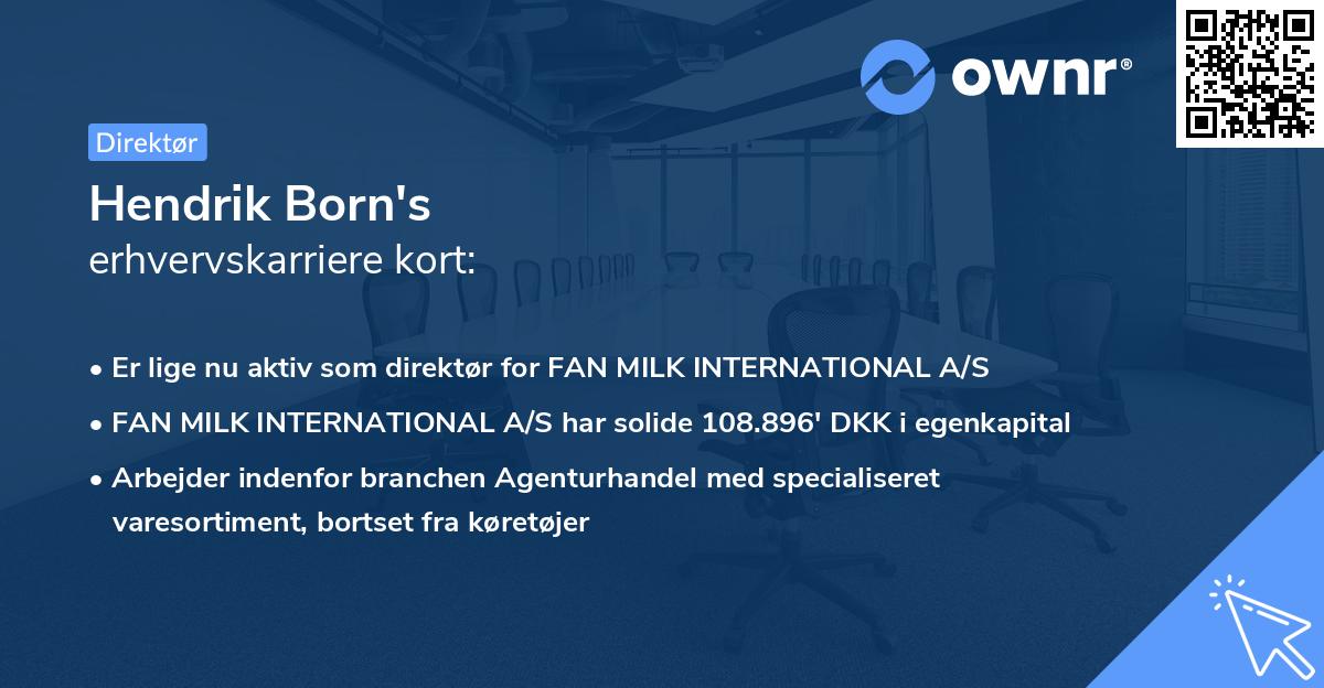 Hendrik Born's erhvervskarriere kort