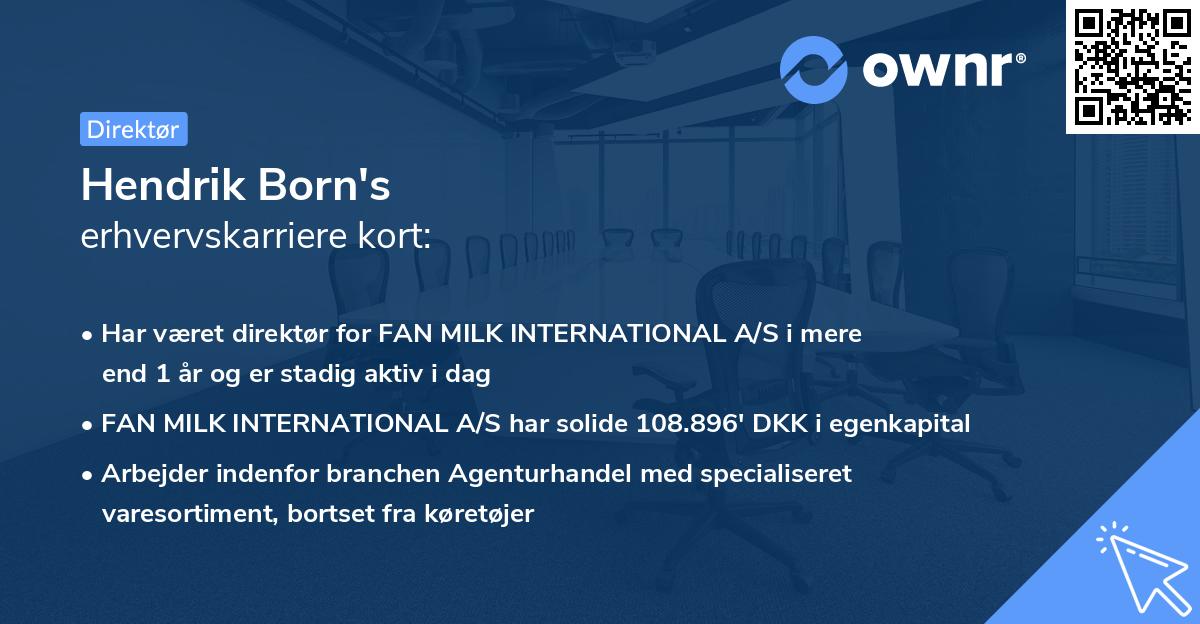 Hendrik Born's erhvervskarriere kort