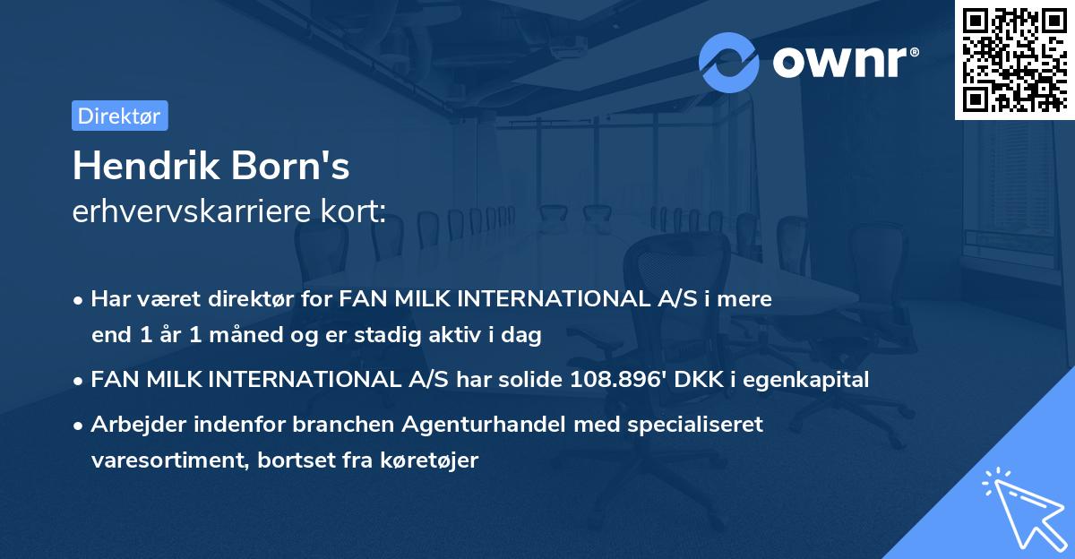 Hendrik Born's erhvervskarriere kort