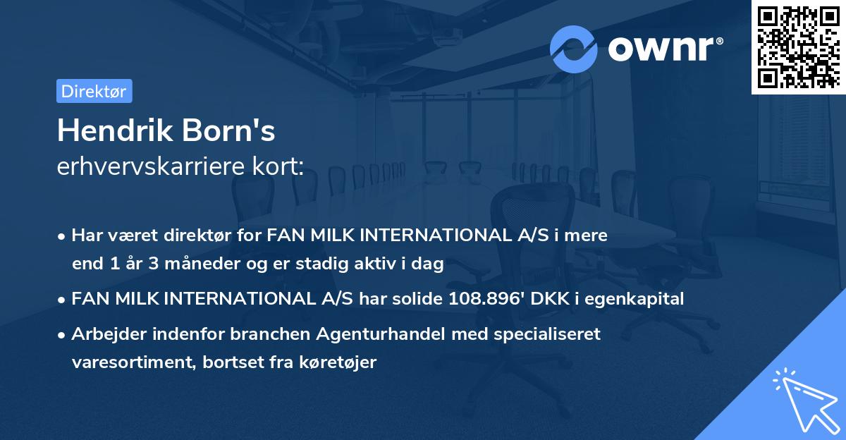 Hendrik Born's erhvervskarriere kort