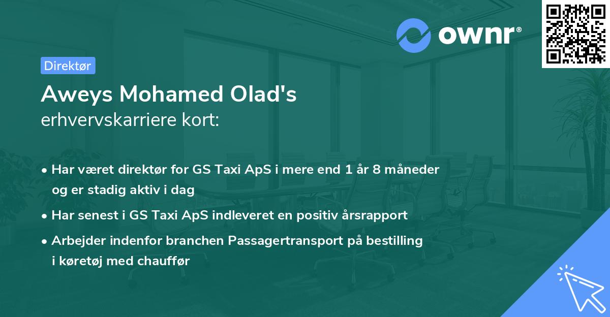 Aweys Mohamed Olad's erhvervskarriere kort