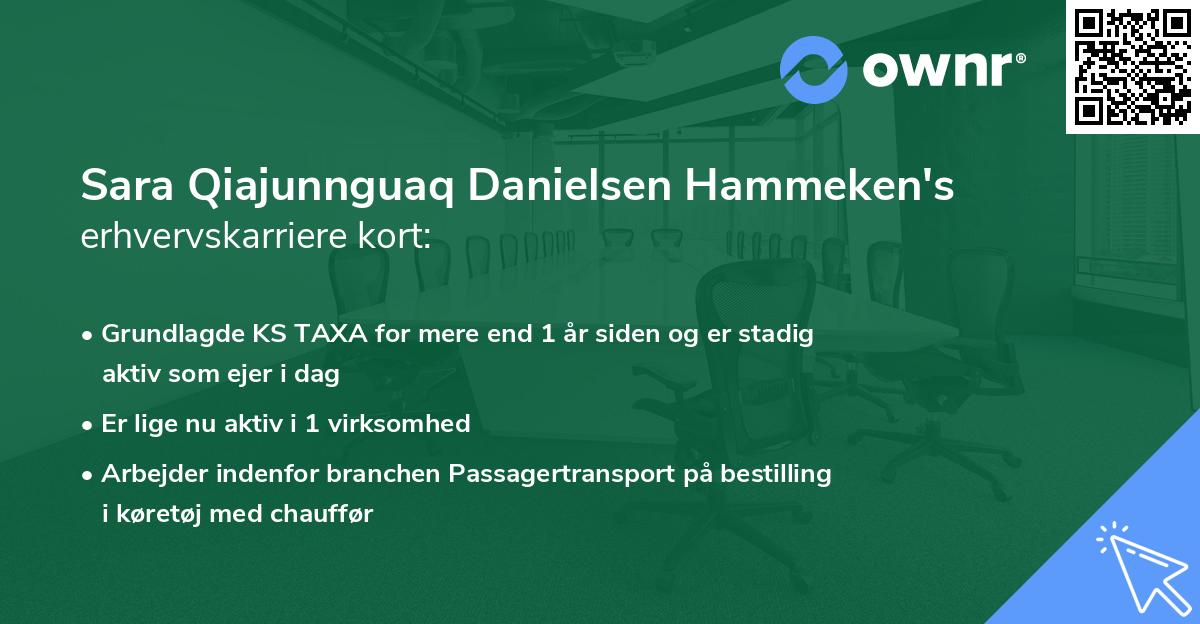 Sara Qiajunnguaq Danielsen Hammeken's erhvervskarriere kort