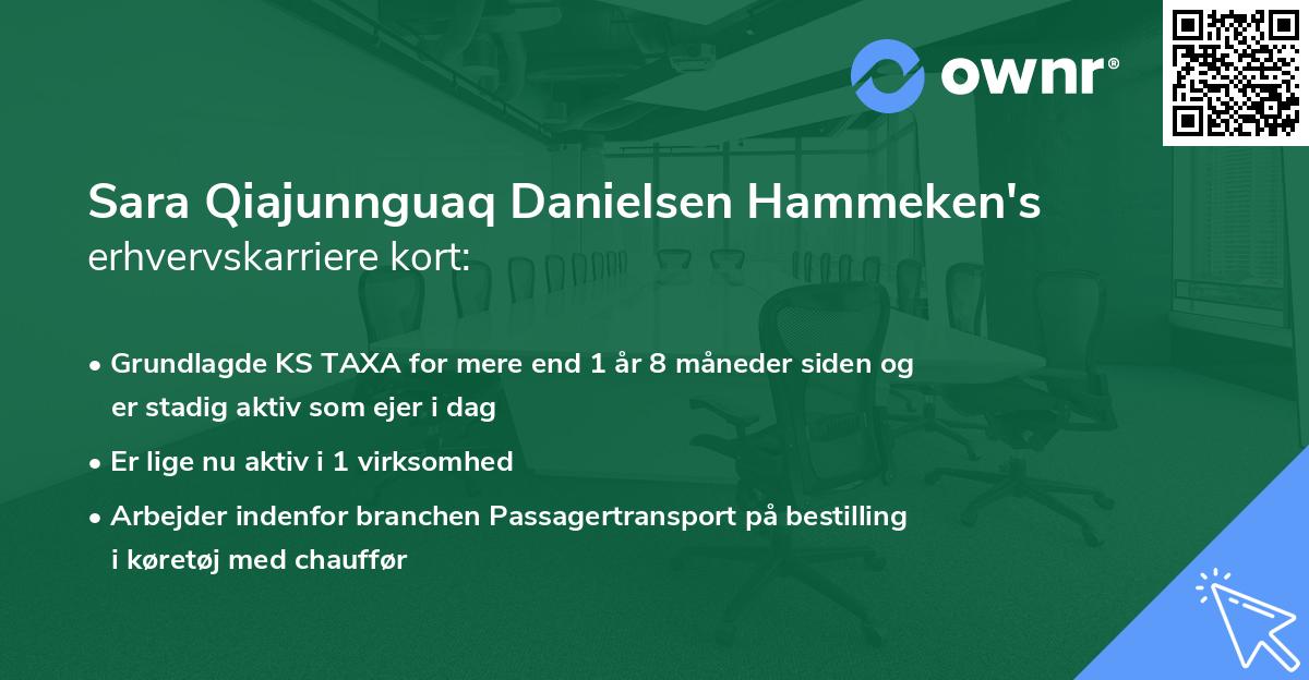 Sara Qiajunnguaq Danielsen Hammeken's erhvervskarriere kort