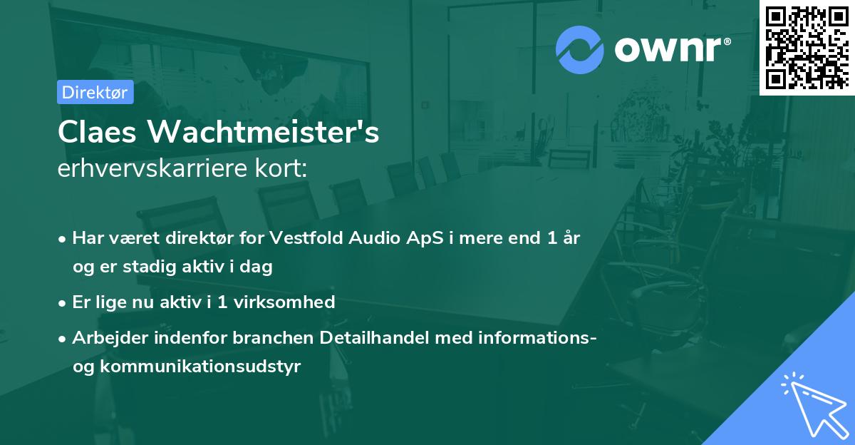 Claes Wachtmeister's erhvervskarriere kort