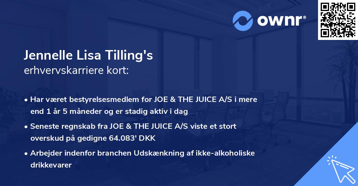 Jennelle Lisa Tilling's erhvervskarriere kort