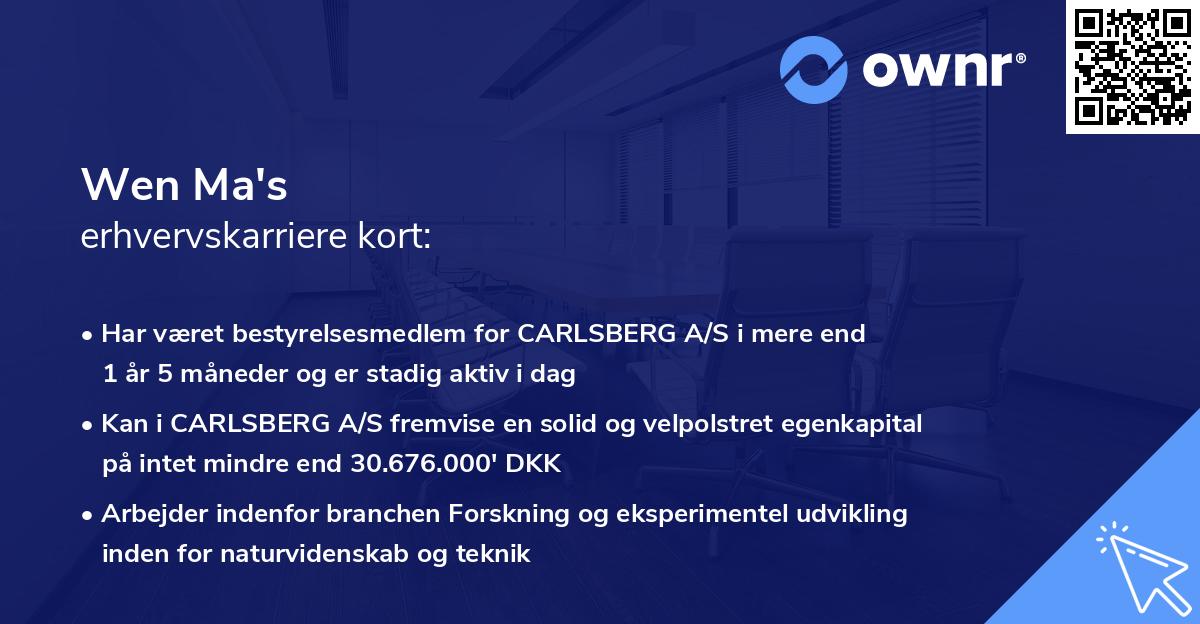 Wen Ma's erhvervskarriere kort