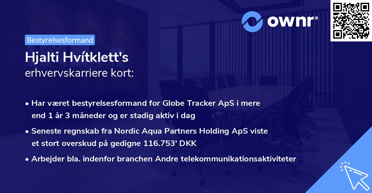 Hjalti Hvítklett's erhvervskarriere kort