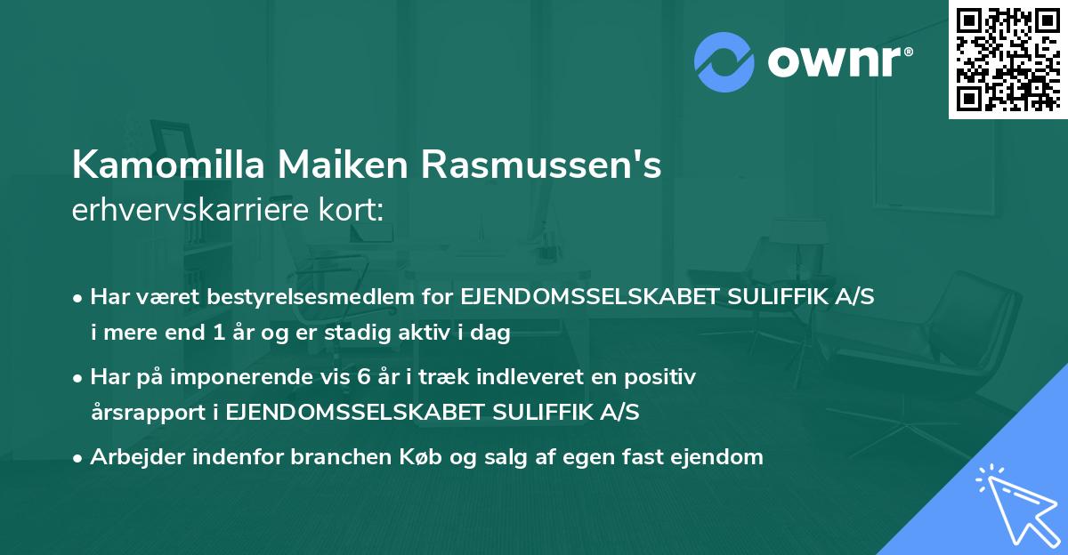 Kamomilla Maiken Rasmussen's erhvervskarriere kort