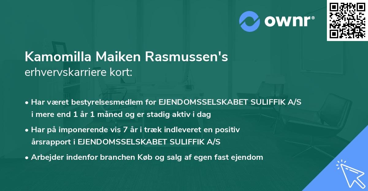 Kamomilla Maiken Rasmussen's erhvervskarriere kort