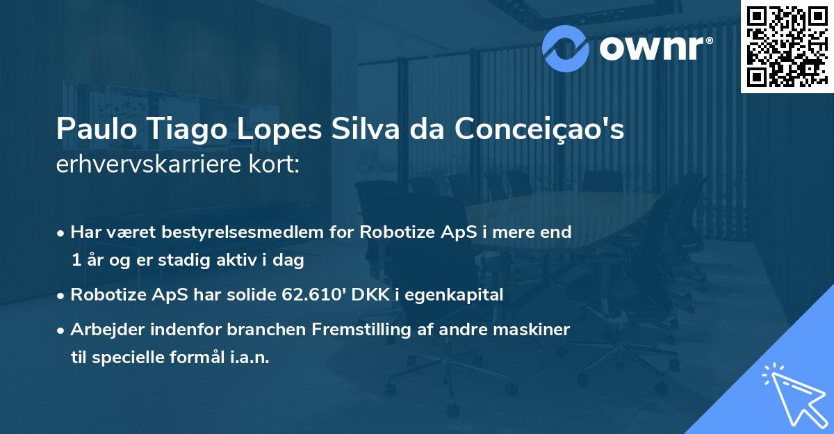 Paulo Tiago Lopes Silva da Conceiçao's erhvervskarriere kort