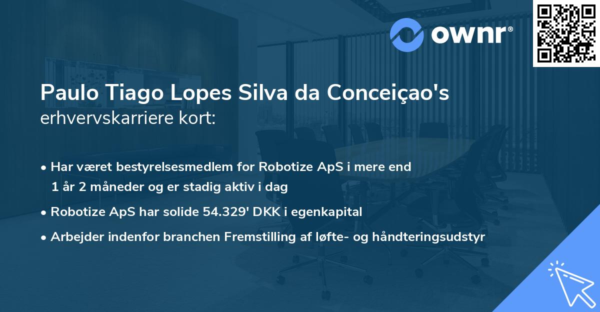 Paulo Tiago Lopes Silva da Conceiçao's erhvervskarriere kort