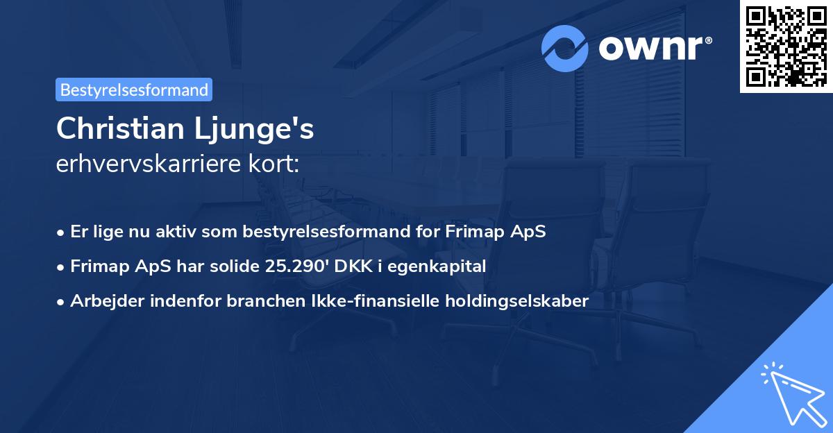 Christian Ljunge's erhvervskarriere kort