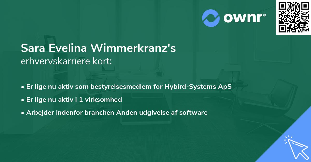 Sara Evelina Wimmerkranz's erhvervskarriere kort