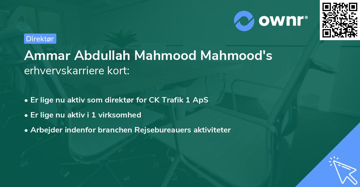 Ammar Abdullah Mahmood Mahmood's erhvervskarriere kort