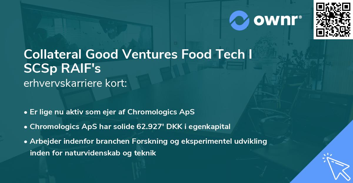 Collateral Good Ventures Food Tech I SCSp RAIF's erhvervskarriere kort