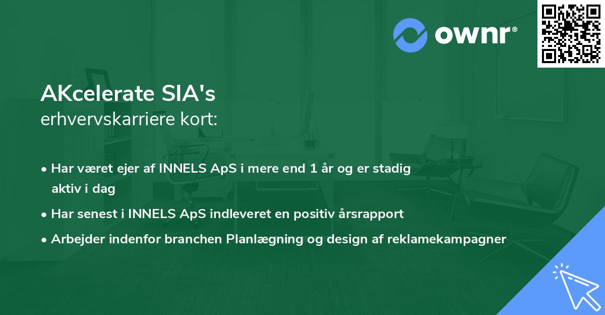 AKcelerate SIA's erhvervskarriere kort