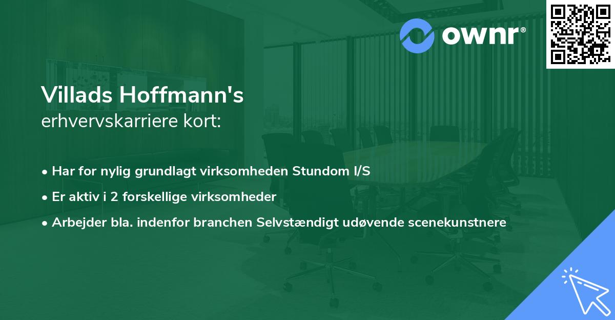 Villads Hoffmann's erhvervskarriere kort