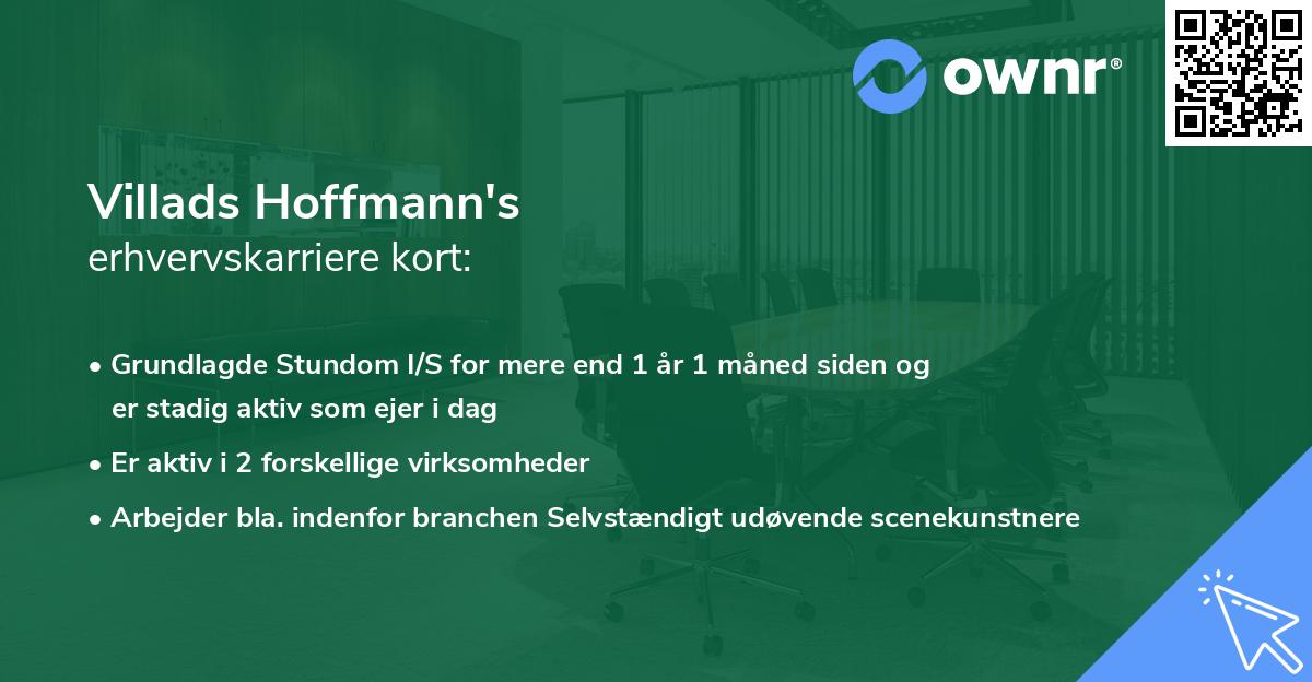 Villads Hoffmann's erhvervskarriere kort