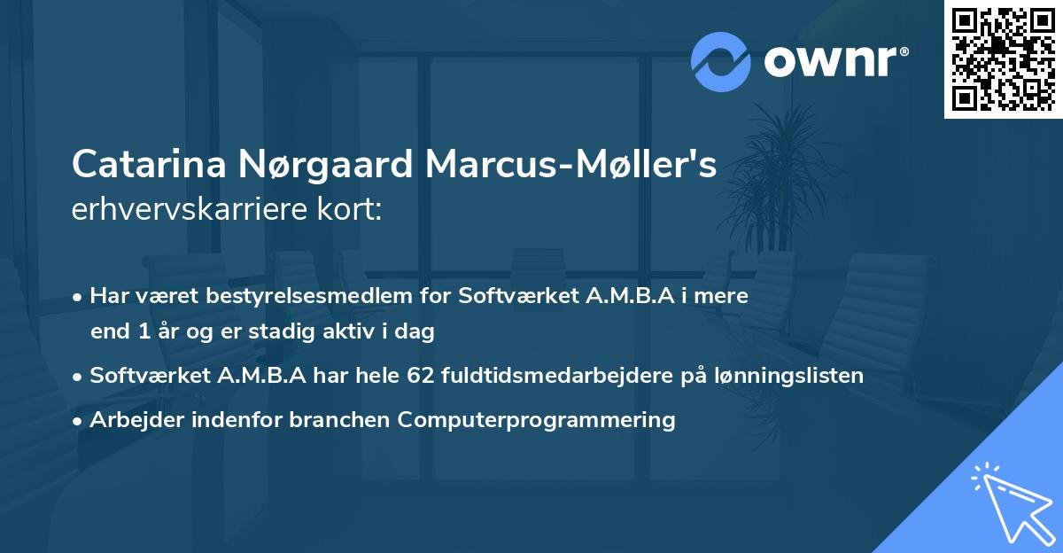Catarina Nørgaard Marcus-Møller's erhvervskarriere kort