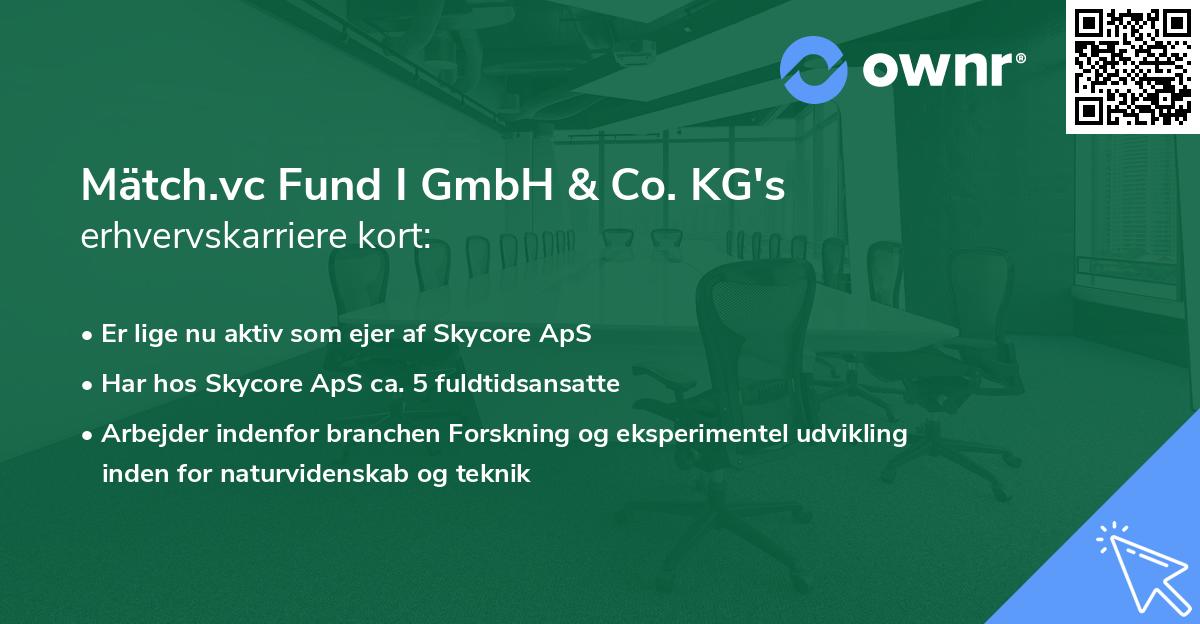 Mätch.vc Fund I GmbH & Co. KG's erhvervskarriere kort