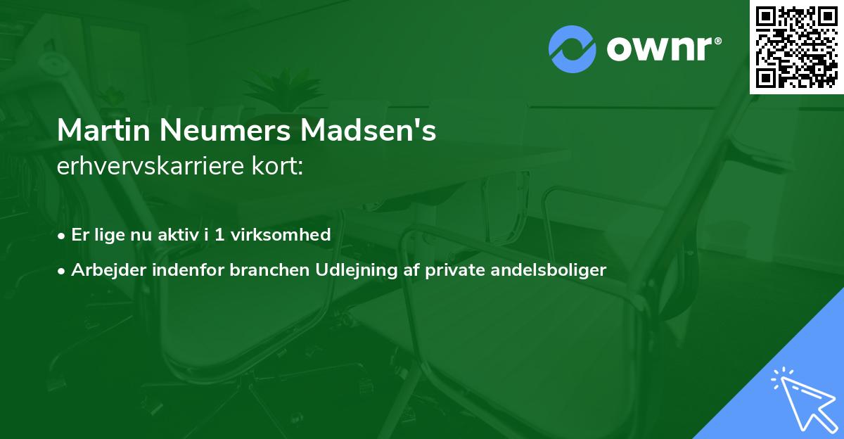 Martin Neumers Madsen's erhvervskarriere kort