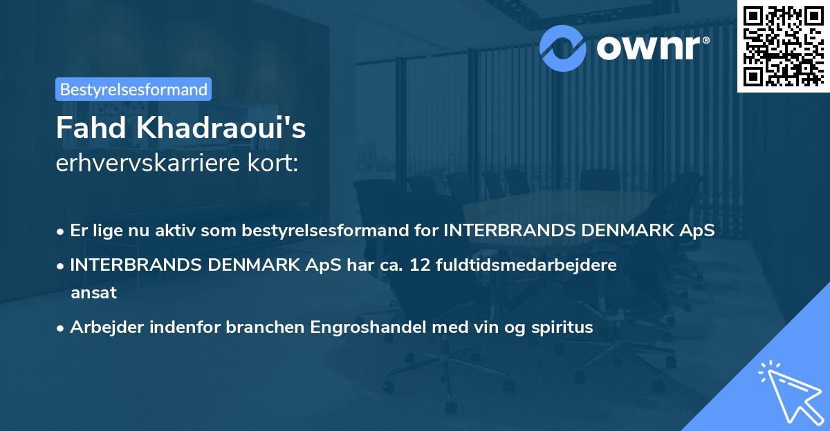 Fahd Khadraoui's erhvervskarriere kort