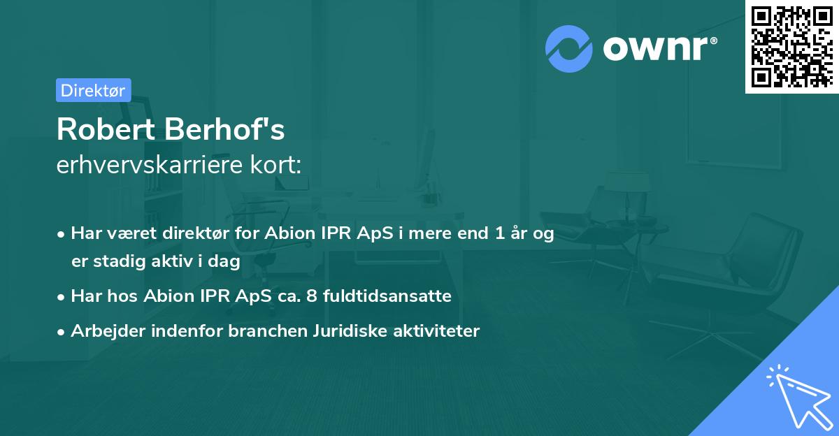 Robert Berhof's erhvervskarriere kort